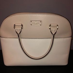 Kate Spade taupe and white dome purse
